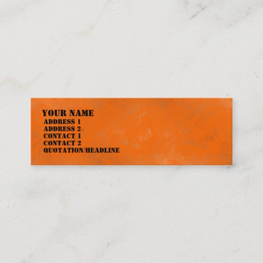 Orange Wash Mini Visitenkarte (Vorderseite)