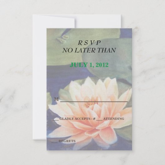 ORANGE WASSER LILY CUSTOMIZABLE RSVP CARDS KARTE (Vorderseite)