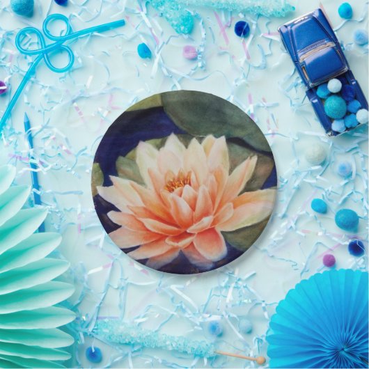 ORANGE WASSER-LILY-PAPIERPLATTE PAPPTELLER (Party)