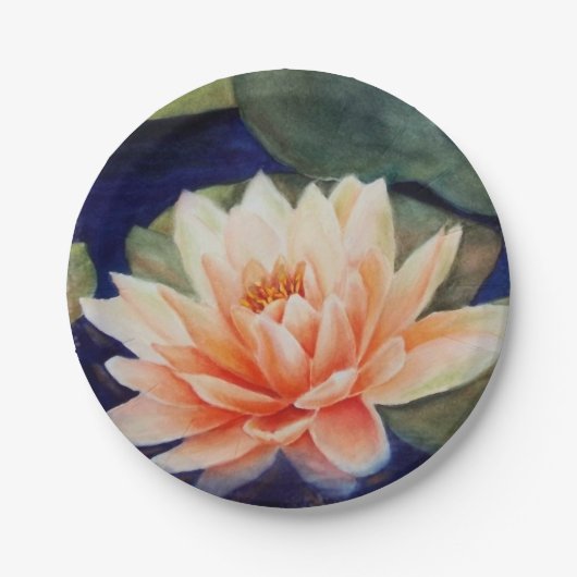 ORANGE WASSER-LILY-PAPIERPLATTE PAPPTELLER (Vorderseite)