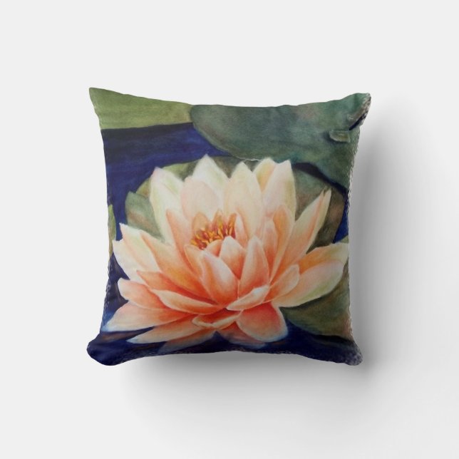 ORANGE WASSER LILY PILLOW KISSEN (Vorderseite)
