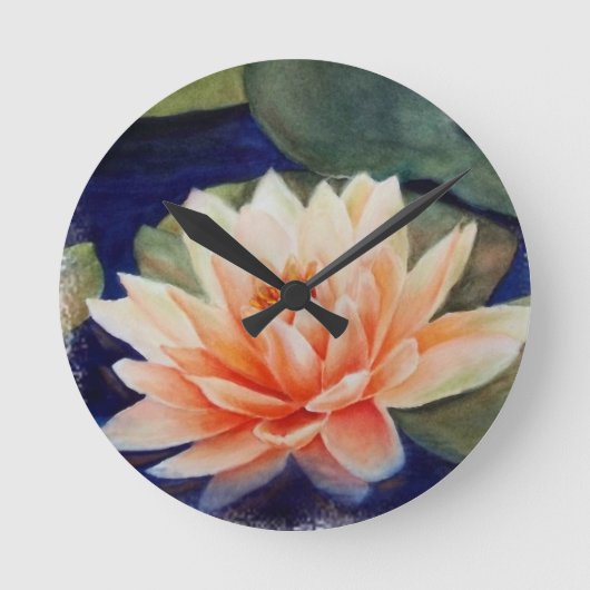 ORANGE WASSER LILY WLOCK RUNDE WANDUHR (Vorderseite)