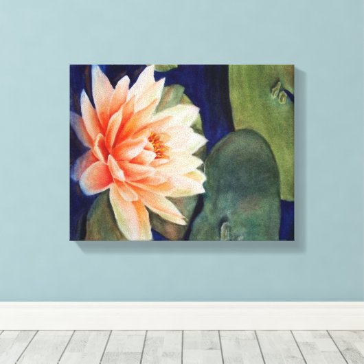 ORANGE WASSER LILY WRAPPED CANVAS MALTER LEINWANDDRUCK (Insitu (Holzboden))