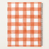 Orange Wasserfarbe Büffel Karo personalisiert Planer (Rückseite)