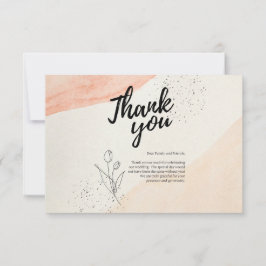 Orange Wasserfarbe Dankeschön Karte