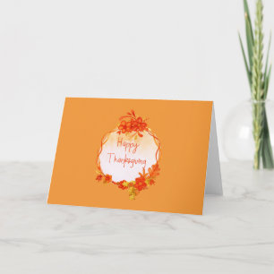 Orange Wasserfarbe Kranz Thanksgiving Karte