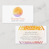 Orange Wasserfarbe Mandala Yoga und Wellness Visitenkarte (Vorne/Hinten)