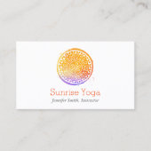Orange Wasserfarbe Mandala Yoga und Wellness Visitenkarte (Vorderseite)