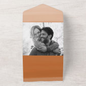 Orange Wasserfarbe Minimal Moderne Hochzeit All In One Einladung (Außenbereich)