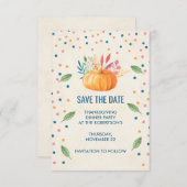 Orange Wasserfarbe Pumpkin mit Confetti Save The Date (Vorne/Hinten)