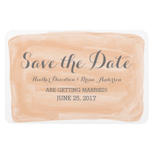 Orange Wasserfarbe Speichern Sie das Datumsfenster Magnet (Horizontal)