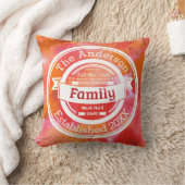 Orange Wasserfarbenfamilie, Name Jahr Kissen (Decke)