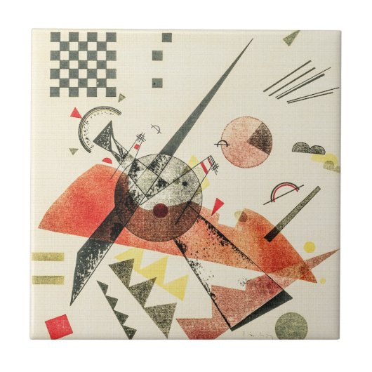 Orange - Wassily Kandinsky Moderne Kunst Fliese (Vorderseite)