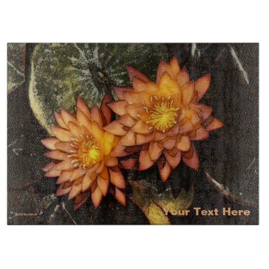 Orange Water Lilies Schneidebrett (Vorderseite)