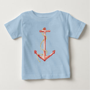 Orange Watercolor Anchor Baby T-shirt