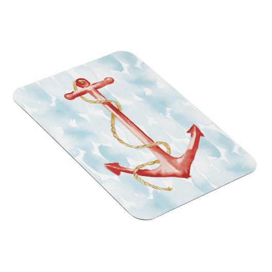 Orange Watercolor Anchor Magnet (Rechte Seite)