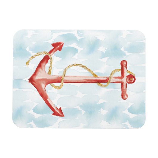 Orange Watercolor Anchor Magnet (Horizontal)