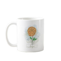 Orange Watercolor Blume Hope Coffee Tasse