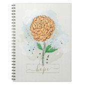 Orange Watercolor Blume Hope Notebook Notizblock (Vorderseite)