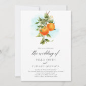 Orange Watercolor Boho Hochzeit Einladung (Vorderseite)