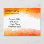 Orange Watercolor Class Wiedersehen Save the Date Postkarte (Rückseite)