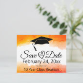 Orange Watercolor Class Wiedersehen Save the Date Postkarte (Stehend Vorderseite)