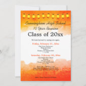 Orange Watercolor Class Wiedersehen Template Einladung (Vorderseite)