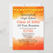 Orange Watercolor Class Wiedersehen Template Einladung (Vorderseite)