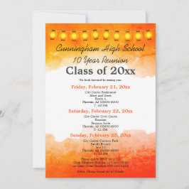 Orange Watercolor Class Wiedersehen Template Einladung
