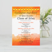 Orange Watercolor Class Wiedersehen Template Einladung (Stehend Vorderseite)