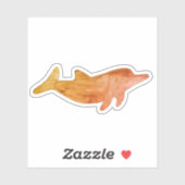 Orange Watercolor Dolphin Aufkleber (Blatt)