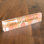 Orange Watercolor Dots Modern Custom Business Namensplakette (Seite)
