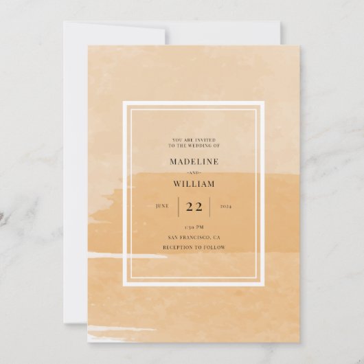 Orange Watercolor | Einladung Ihres Fotos hinzufüg (Vorderseite)