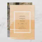 Orange Watercolor | Einladung Ihres Fotos hinzufüg (Vorne/Hinten)