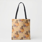 ORANGE WATERCOLOR ERNTEDANK PUMPKIN & HAT TASCHE (Vorderseite)