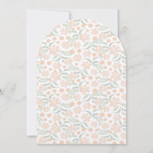 Orange Watercolor Floral Wedding Einladung (Rückseite)