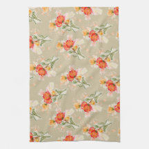 Orange Watercolor Florals Teetuch