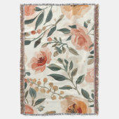 Orange Watercolor Flowers Botanical Painting Decke (Vorderseite Vertikal)