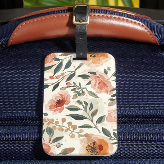 Orange Watercolor Flowers Botanical Painting Gepäckanhänger (Vorderseite Insitu 2)