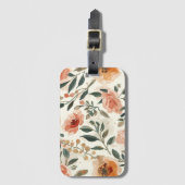 Orange Watercolor Flowers Botanical Painting Gepäckanhänger (Vorderseite Vertikal)