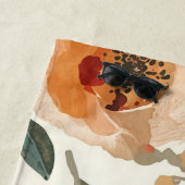 Orange Watercolor Flowers Botanical Painting Strandtuch (Beispiel)