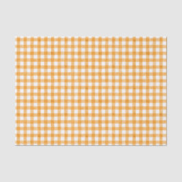 Orange Watercolor Gingham Tissue Paper Seidenpapier