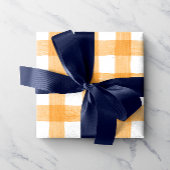 Orange Watercolor Gingham Wrapping Paper Geschenkpapier