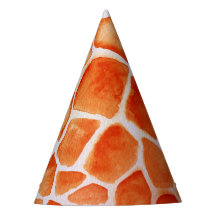 Orange Watercolor Giraffe Print Birthday