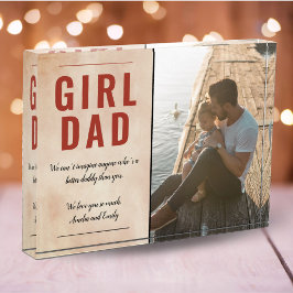 Orange Watercolor Girl Vater Script Vatertag Fotoblock