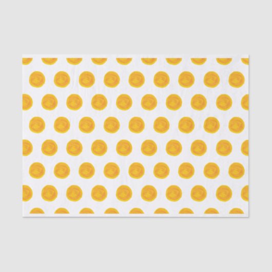 Orange Watercolor Polka Dots Tissue Paper Seidenpapier (Vorderseite)