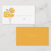 Orange Watercolor Poppies Spring Floral Wedding Platzkarte (Vorne/Hinten)