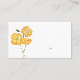 Orange Watercolor Poppies Spring Floral Wedding Platzkarte