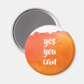 Orange watercolor positiv yes you can message magnet (Vorderseite/Rückseite)
