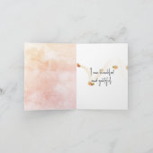 Orange Watercolor Posy Vielen Dank Karte (Innenseite)